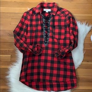 Vintage Havana lace up flannel
